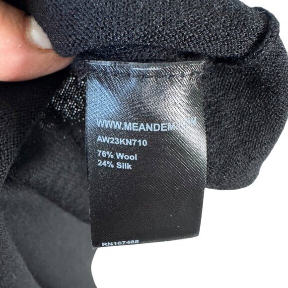 Me and Em womens size XS black knit sweater top wool silk blend ruffle trim - Picture 8 of 9